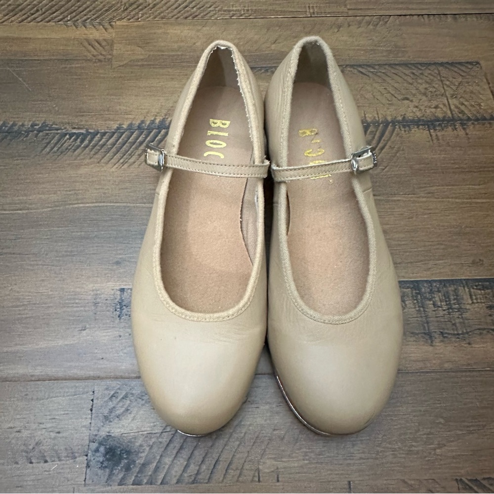 Bloch Women's Tap On ShowTapper Tan Leather Mary Jane Dance Shoes- Sz 5